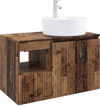 vidaXL Juego De Muebles De Ba&ntilde;o 2 Uds. Madera Envejecida Vidaxl