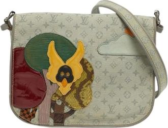 Louis Vuitton Pre-owned Cross Body Bags, female, Gray, Size: ONE SIZE Pre-owned Vintage Canvas Cross Body Bag