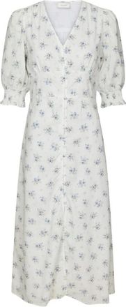 Neo Noir Valley Flowing Dress - Dames - Casual kleedjes - Wit - XS - Polyester - Kleedjes
