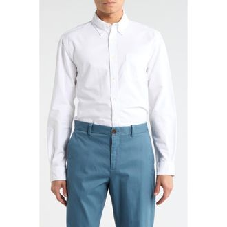 Brooks Brothers Oxford Long Sleeve Cotton Button-Down Shirt in Solid White at Nordstrom Rack, Size Xx-Large