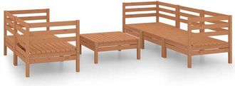 vidaXL Juego Muebles De Jard&iacute;n 6 Pzas Madera Maciza Pino Marr&oacute;n Miel Vidaxl