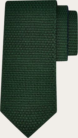 Ferragamo Men Silk and cashmere tie - Infinite Inspirations Green