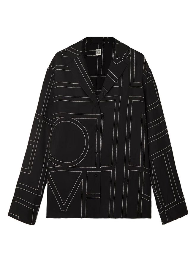 Monogram Silk Shirt - Black