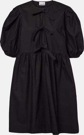 Ganni Abito corto in popeline di cotone