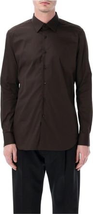 Xacus Stretch Katoen Klassiek Overhemd - Heren - Zakelijke Overhemden - Bruin - XL - Katoen - Overhemden
