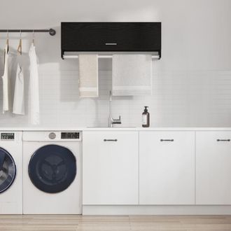 vidaXL Guardaroba con porta Nero 100 x 32.5 x 35 cm Legno multistrato - Vidaxl