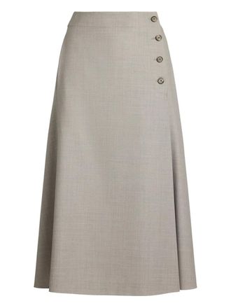 Ralph Lauren Collection buttoned midi skirt - women - Wool - 2 - Grey