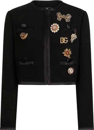 Dolce & Gabbana embroidered cropped jacket - Black