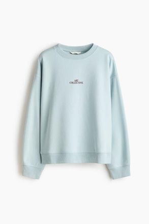 H&M Text-motif Sweatshirt in Light Turquoise/art Collective at Nordstrom, Size X-Large