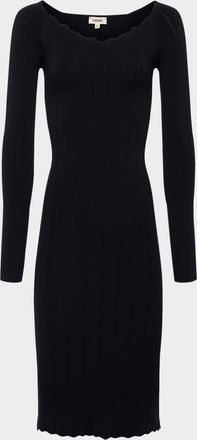L'agence Felizia Long-Sleeve Knit Dress