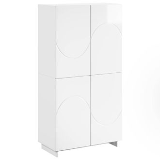 vidaXL Aparador Alto Blanco Brillante 79 X 41 X 151 Cm Vidaxl