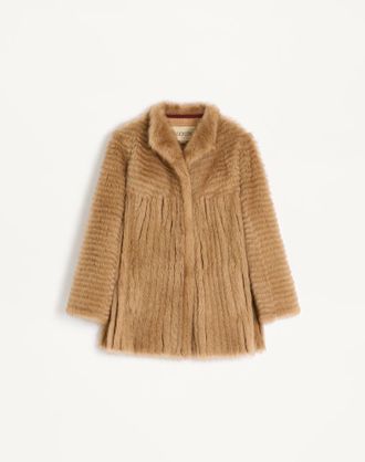 Valentino Cappotto In Shearling Donna MIELE 40