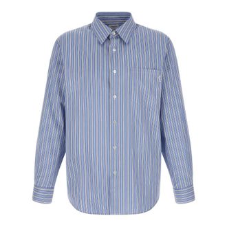 Saint Laurent Heren, Overhemden, Blauw, Maat: 2XL Katoen