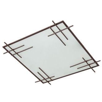 Tosel L&aacute;mpara de techo vidrio marron pantalla vidrio satin&eacute;