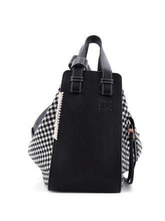 Loewe Hammock Bag Leather and Tweed Small satchel - Zwart