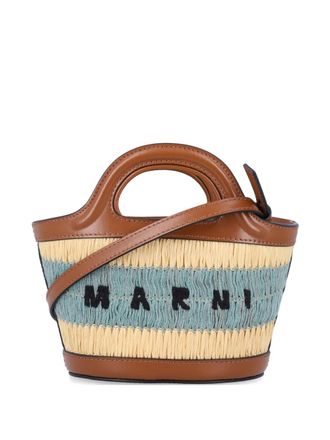 Marni Tropicalia mini tote bag - women - Cotton/Leather/Viscose/Polyester/Other fibres - One Size - Brown