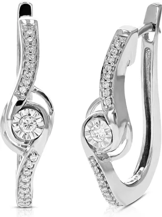 Vir Jewels 1/6 cttw Lab Grown Diamond Hoops Earrings in Sterling Silver With Latch Backs For Women