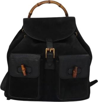 Gucci Pre-owned Backpacks, female, Black, Size: ONE SIZE Pre-owned Vintage bamboo backpack