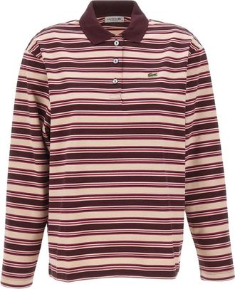 Lacoste Polo de manga larga con rayas m&uacute;ltiples - Tops - Mujer - Multicolor - XS