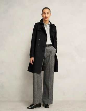 Hobbs London Skylar Trench Coat in Black at Nordstrom, Size 12