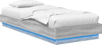 vidaXL Estructura De Cama Con Led Sonoma Gris 80 X 200 Cm Vidaxl