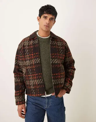 Abercrombie & Fitch Giacca corta in jacquard misto lana multicolore