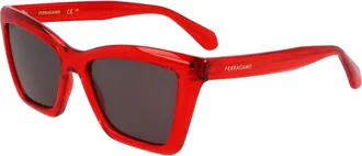 Ferragamo Ferragamo Womens 53 mm Transparent Red Sunglasses