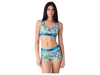 PSD Spongebob Surfin Sports Bra Womens Bra : SM, Elastane/Polyester