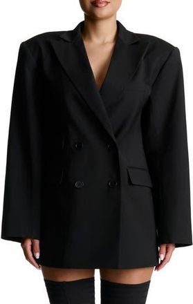 Naked Wardrobe Oversize Long Sleeve Blazer Dress in Black at Nordstrom Rack, Size Large