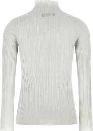 Fabiana Filippi Lam&eacute; Ribbed Sweater - Pearl Gray