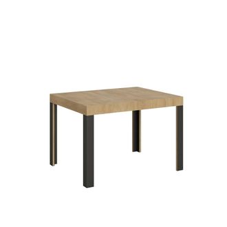 Itamoby Mesa extensible 80x120/204 cm efecto madera roble natural, hierro