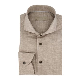 John Miller Heren, Overhemden, Bruin, Maat: 3XL Katoen