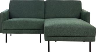 Beliani Beliani - Sof&aacute; Esquinero Moderno Tapizado Izquierdo 2 Plazas Patas De Metal Tejido Verde Oscuro Respaldo Acolchado Breda
