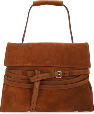 Moschino Brown Tie Me Large Shoulder Bag