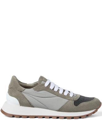 Brunello Cucinelli Monili-detail panelled sneakers - Green