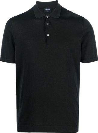 Drumohr button-placket polo shirt - men - Cotton - 48 - Black