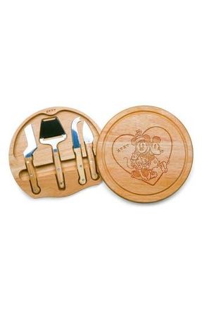 Picnic Time x Disney Mickey & Minnie Mouse Swivel Cheese Board & Tools Set in Brown at Nordstrom Rack