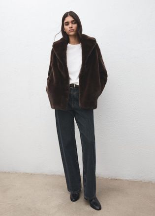 Mango Cappotto pelliccia sintetica revers beige - Donna - XS - MANGO