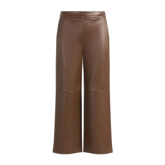 Max Mara Smmamati Cropped Broek - Dames - Vrijetijds broeken - Bruin - L - Leer - Broeken