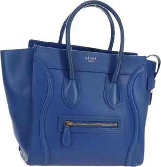 Celine Pre-owned Vintage Hand Bag - Dames - Vintage Handtas - Blauw - ONE Size - Leer - Vintage