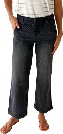 1822 Denim Slim Wide Leg Jeans With Double Stacked Waistband In Billie