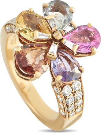Bulgari 18K Yellow Gold 0.30ct Diamond and Sapphire Ring BV24-051526