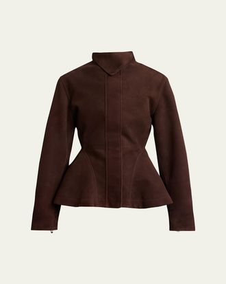 Alaia Suede Peplum Jacket