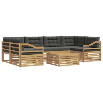 vidaXL Conjunto De Sof&aacute;s De Exterior 7 Uds. Blanco Y Antracita Vidaxl