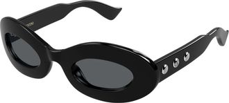 Valentino Sunglasses, female, Black, Size: 48 MM Oval Sunglasses