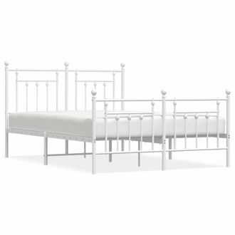 Berkfield Home Metal Bed Frame with Headboard & Footboard White 140x200 cm