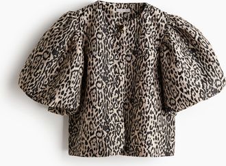 H&M Bluse mit Ballonärmeln - Beige