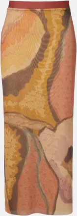 Sir. Printed mesh maxi skirt