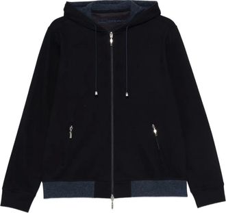 Doriani Cashmere zip-fastening hoodie - Blue