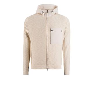 Phil Petter Zip-throughs, male, Beige, Size: 2XL Cotton Flame Yarn Hybrid Hooded Zipper Jacket
